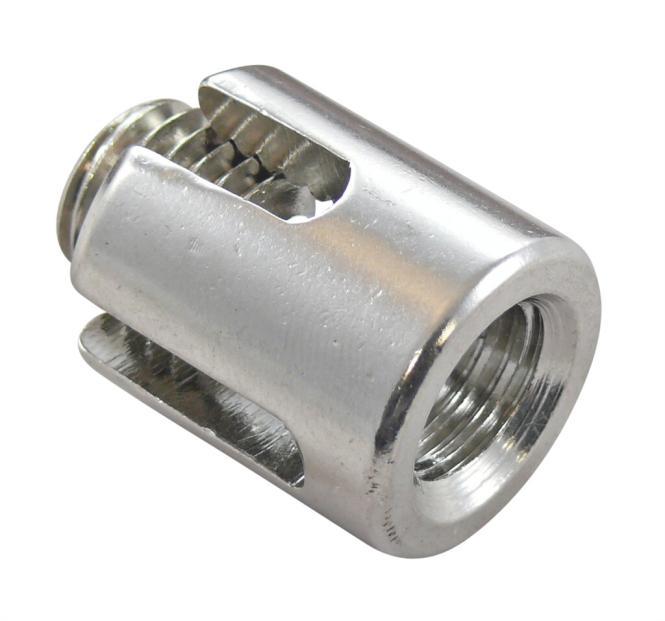 MORSETTO A CROCE PER FUNI METALLICHE CON FILETTATURA PASSANTE - ACCIAIO INOX A4