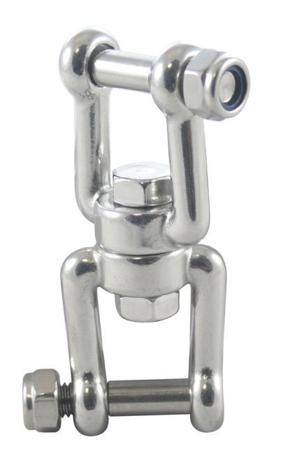  SWIVEL SHACKLE JAW-JAW WITH LOCK NUT - STAINLESS STEEL A4