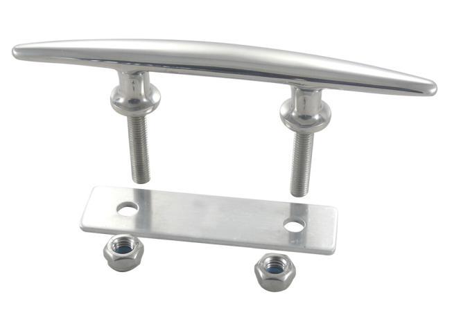 CLEAT WITH EXTERNAL THREAD AND ALU COUNTERPLATE - STAINLESS STEEL A4