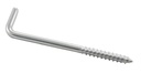 SQUARE HOOK WITH WOOD THREAD - STAINLESS STEEL A2