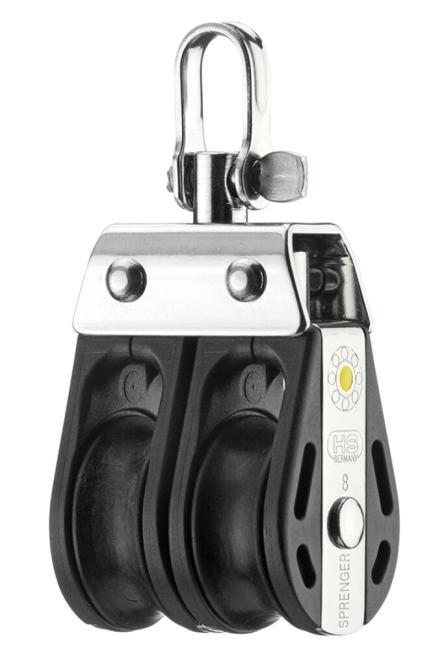 BLOCO SPRENGER S-BLOCK 8MM COM ROLAMENTO DESLIZANTE - AÇO INOXIDÁVEL A2/PLÁSTICO