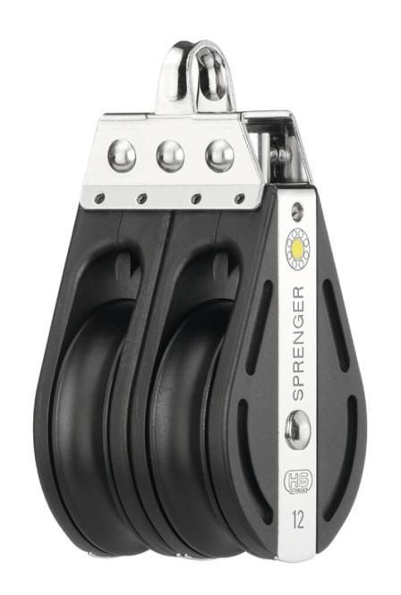 BLOCO SPRENGER S-BLOCK 12MM COM ROLAMENTO DESLIZANTE - AÇO INOXIDÁVEL A2/PLÁSTICO