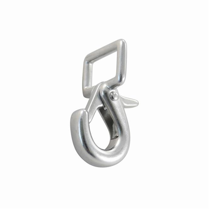 GANCIO PER CINGHIA CON SCATTO DI SICUREZZA - ACCIAIO INOX A4