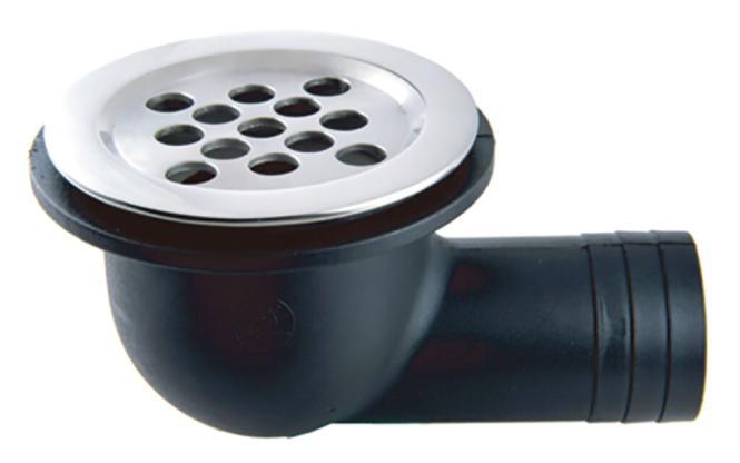 SCARICO DELL'ACQUA CON ATTACCO PER TUBO FLESSIBILE - ACCIAIO INOX A4/NYLON