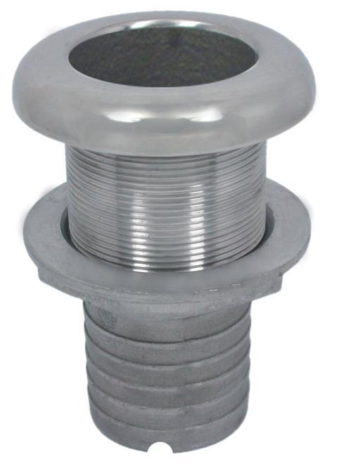 THRU-HULL WITH HOSE CONNECTION, LONG - STAINLESS STEEL A4