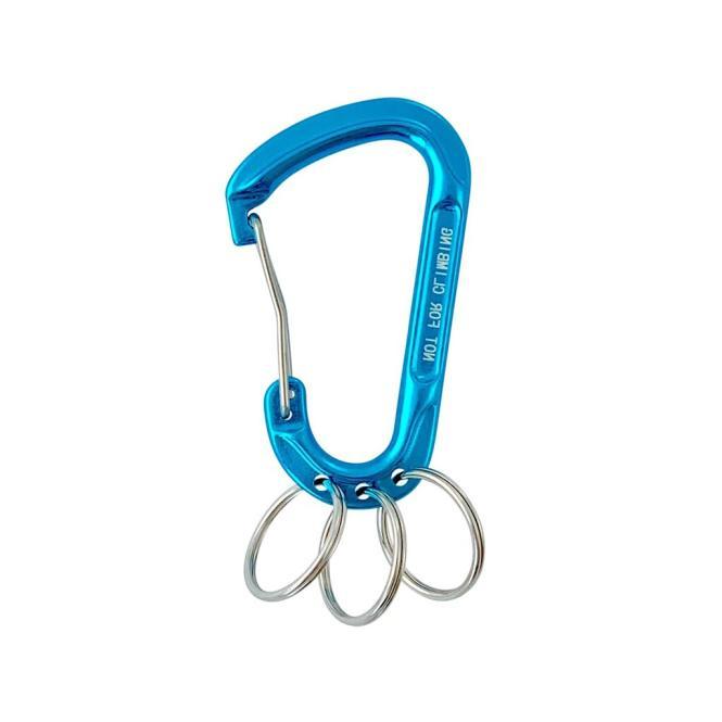 MOUSQUETON EN ALU AVEC ANNEAUX DE PORTE-CLÉ - ALU/STEEL