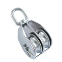 POULIE POUR CÂBLE DOUBLE AVEC ÉMERILLON, AMOVIBLE - INOX A2/LAITON