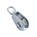 BLOCCO DI CORDA CON OCCHIO GIREVOLE, RULLO RIMOVIBILE - ACCIAIO INOX A2/OTTONE