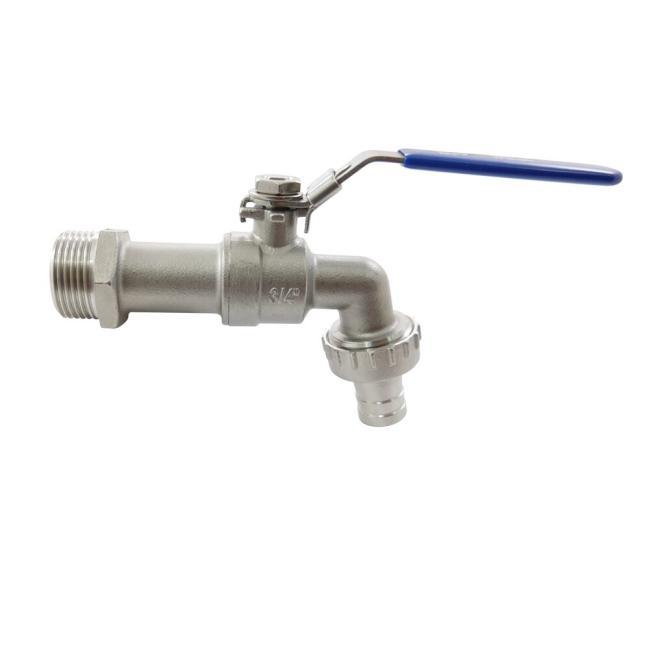BALL VALVE WITH HOSE CONNETCION - STAINLESS STEEL A4