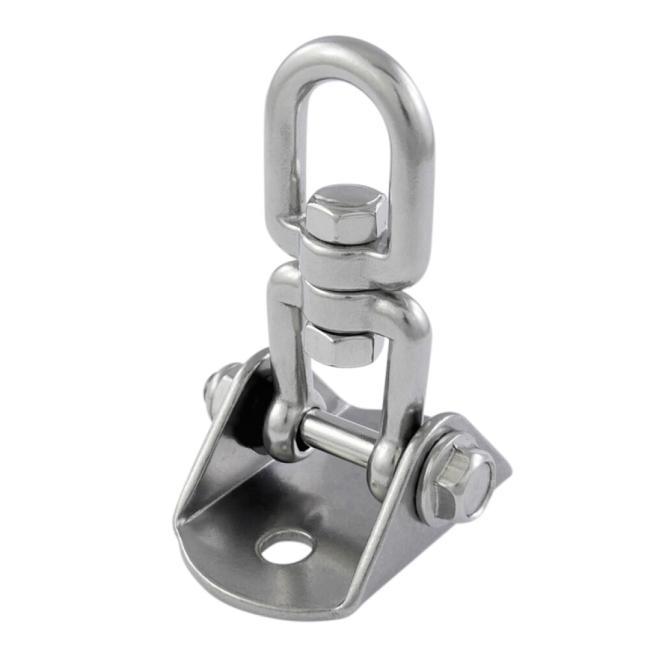 PLACA DE BASE CON GRILLETE GIRATORIO, SERIE MT - ACERO INOXIDABLE A4/PA