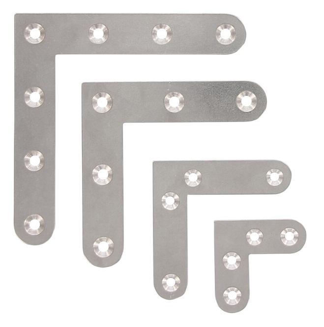  FLAT CORNER BRACE, BARE SURFACE - STAINLESS STEEL A4