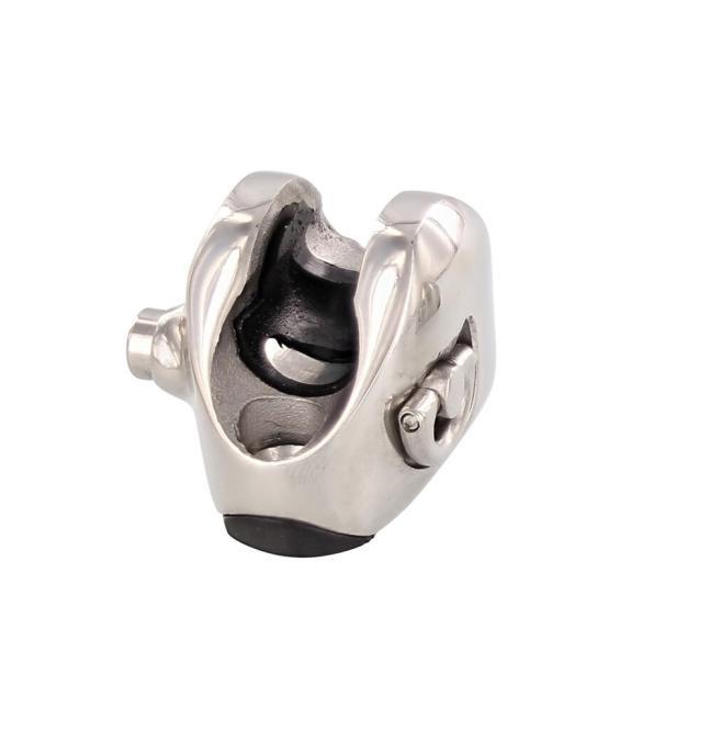 PLATINE DE CAPOTE POUR ROTULE, AVEC ANNEAU EN D - INOX A4/PLASTIQUE