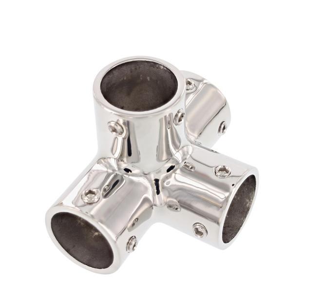 CONNETTORE PER TUBI A QUATTRO VIE - ACCIAIO INOX A4