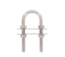 U-BOLT WITH 2 COUNTER PLATES AND 4 NUTS - STAINLESS STEEL A4