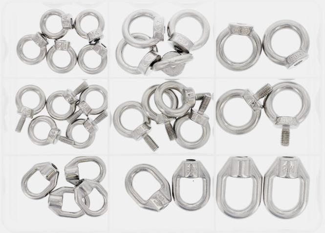 SNAP HOOKS & CONNECTORS ASSORTMENT BOX - STAINLESS STEEL A4