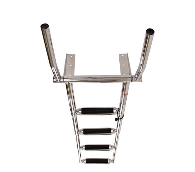 TELESCOPIC BATHING LADDER WITH FOLDING HANDLES - STAINLESS STEEL A4/PLASTIC
