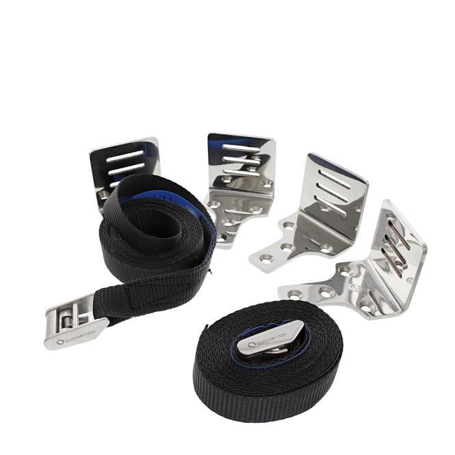  STRAP HOLDER SET FOR LIFE RAFTS AND TANKS - STAINLESS STEEL A4/PES