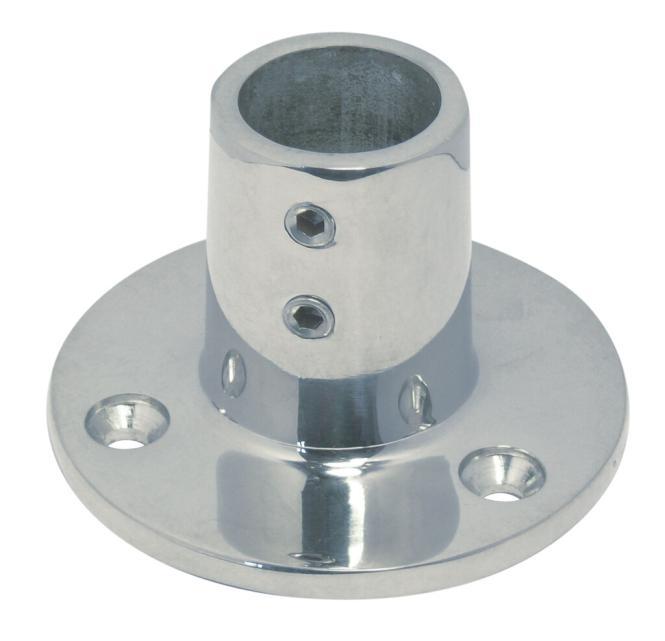 BASE ROTONDA PER BINARIO, 90° - ACCIAIO INOX A4