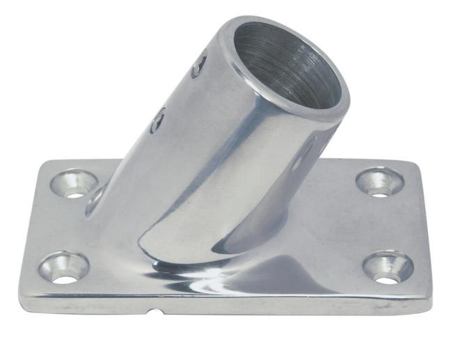 SQUARE RAIL BASE, 60° - STAINLESS STEEL A4