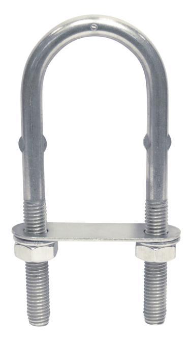 PERNO EN U CON CONTRAPLACA - ACERO INOXIDABLE A2