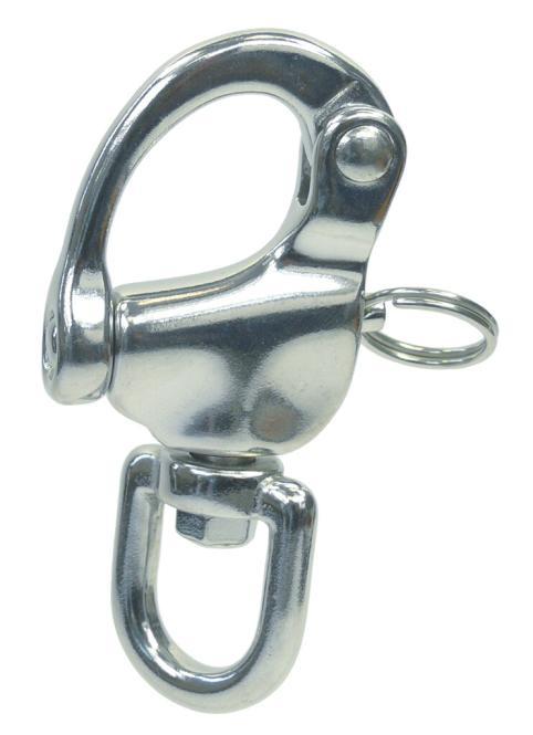 SCHNAPPSCHÄKEL MIT WIRBELAUGE - EDELSTAHL A4