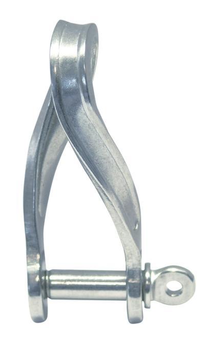 FLAT SHACKLE, TWISTED 90° - STAINLESS STEEL A4