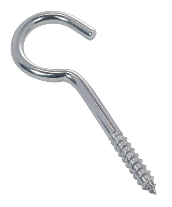 SCREW HOOK WITH WOOD THREAD - STAINLESS STEEL A4