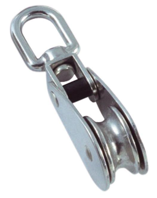 ROPE BLOCK WITH SWIVEL EYE AND JOINT - STAINLESS STEEL A2/BRASS