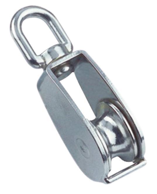 POULIE POUR CÂBLE AVEC ÉMERILLON - INOX A2/LAITON