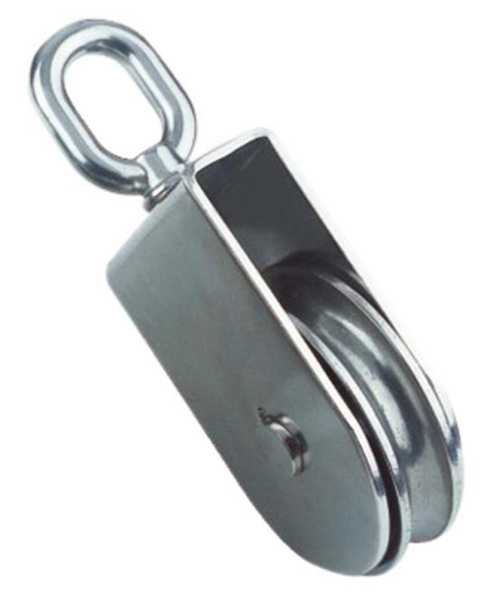 BLOQUE DE CUERDA CON OJO GIRATORIO, PLANO - ACERO INOXIDABLE A2/LATÓN