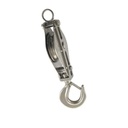 ROPE BLOCK WITH SWIVEL HOOK - STAINLESS STEEL A2/BRASS