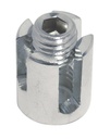  MORSETTO A CROCE PER FUNI METALLICHE CON FILETTATURA CIECA - ACCIAIO INOX A4
