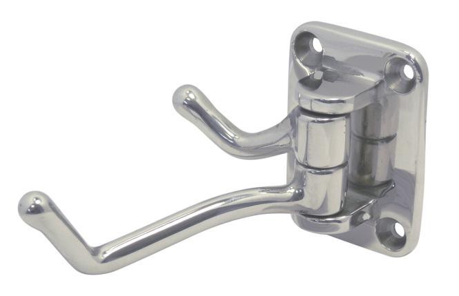 GANCIO APPENDIABITI DOPPIO PIEGHEVOLE - ACCIAIO INOX A2