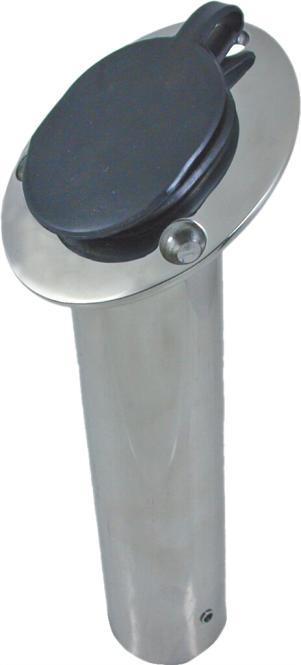 PORTACANNA DA PESCA CON TAPPO IN GOMMA - ACCIAIO INOX A2