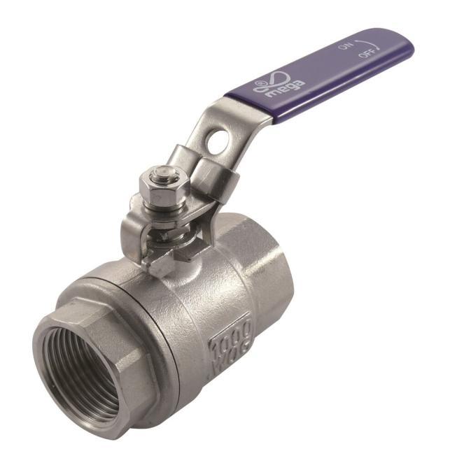 BALL VALVE, 2-PART - STAINLESS STEEL A4