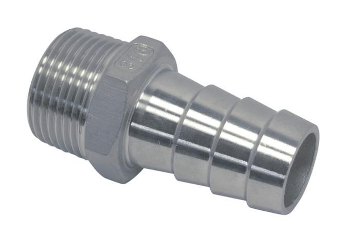 CONEXIÓN DE MANGUERA CON ROSCA EXTERIOR - ACERO INOXIDABLE A4