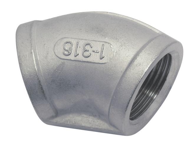 ELBOW FITTING WITH INTERNAL THREAD, 45° - STAINLESS STEEL A4