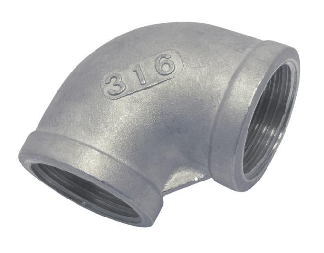 CODO CON ROSCA INTERIOR, 90° - ACERO INOXIDABLE A4