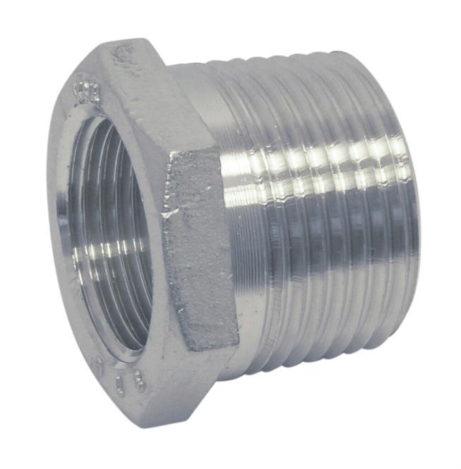 REDUCING NIPPLE WITH INTERNAL-/EXTERNAL THREAD - STAINLESS STEEL A4