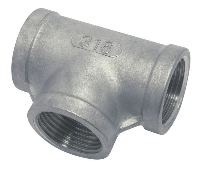 RACCORD EN T AVEC FILETAGE INTÉRIEUR - INOX A4