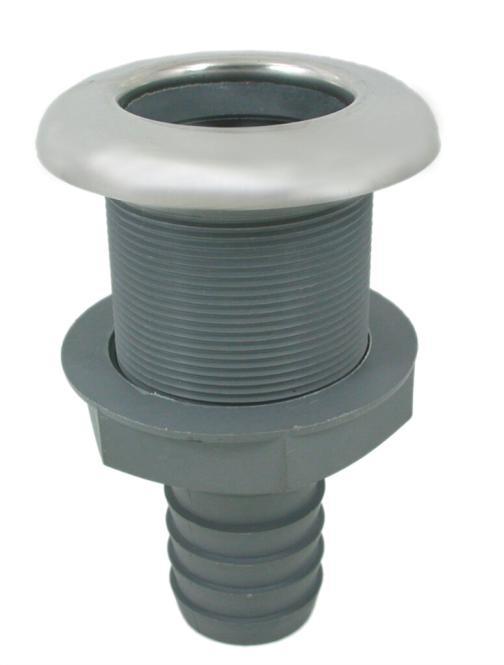  PASSASCAFO CON ATTACCO PER TUBO FLESSIBILE - ACCIAIO INOX A4/NYLON