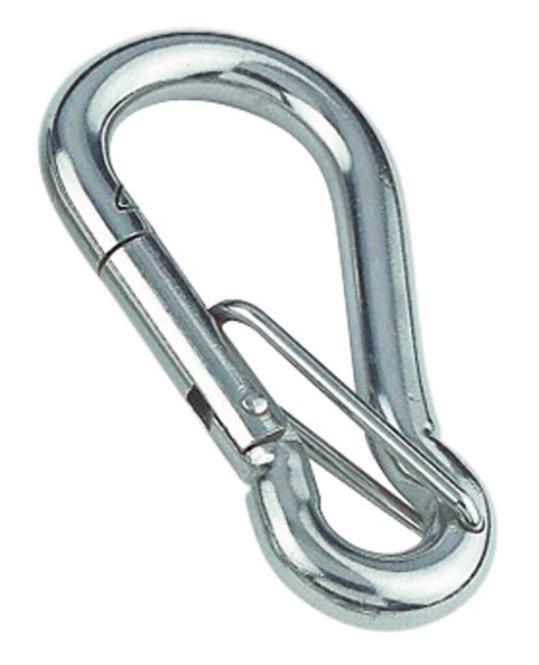GANCHO DE RESORTE CON PESTILLO DE SEGURIDAD - ACERO INOXIDABLE A4