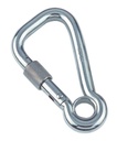 KARABINER, ASYM. MIT SICHERHEITSMUTTER UND KAUSCHE - EDELSTAHL A4