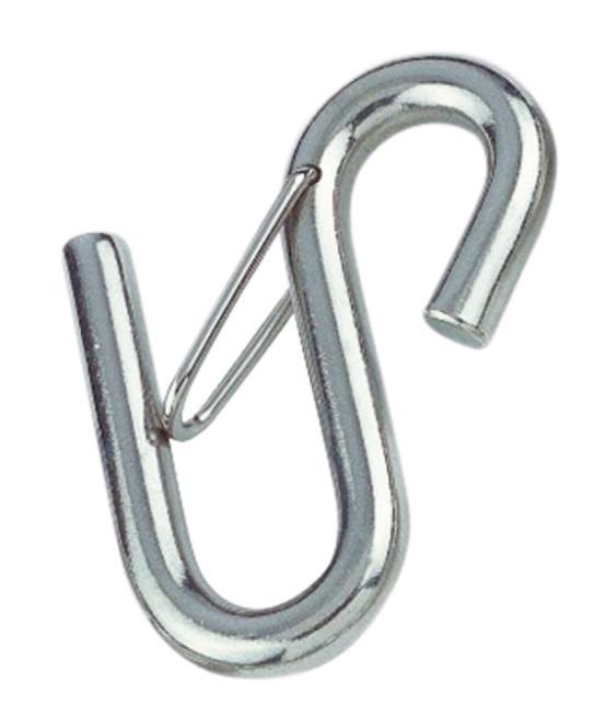 GANCHO EN FORMA DE S CON PESTILLO DE SEGURIDAD - ACERO INOXIDABLE A4