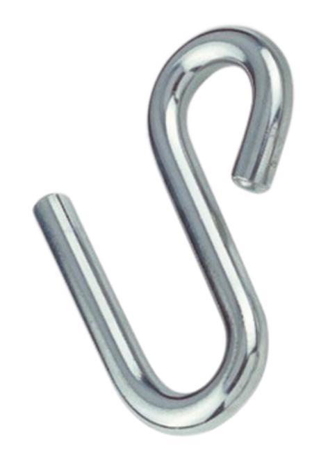GANCHO EN FORMA DE S SIN PESTILLO DE SEGURIDAD - ACERO INOXIDABLE A4