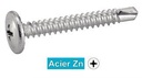 VITI AUTOPERFORANTI CON TESTA CILINDRICA SEGHETTATA PHILLIPS EXTRA LARGE - ACCIAIO ZINCATO