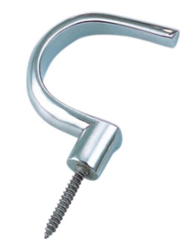 [814080226] COAT HOOK WITH WOOD THREAD - STAINLESS STEEL A2
