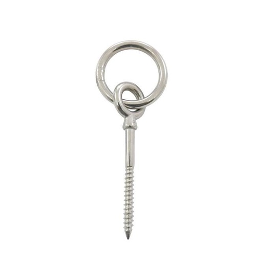 [8150194] EYE BOLT WITH WOOD THREAD AND RING - STAINLESS STEEL A4