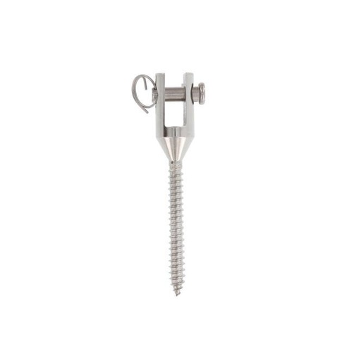 FORK WITH WOOD THREAD, MACHINED - STAINLESS STEEL A4