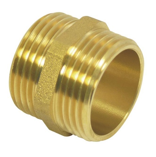 DOUBLE NIPPLE WITH EXTERNAL THREAD - BRASS